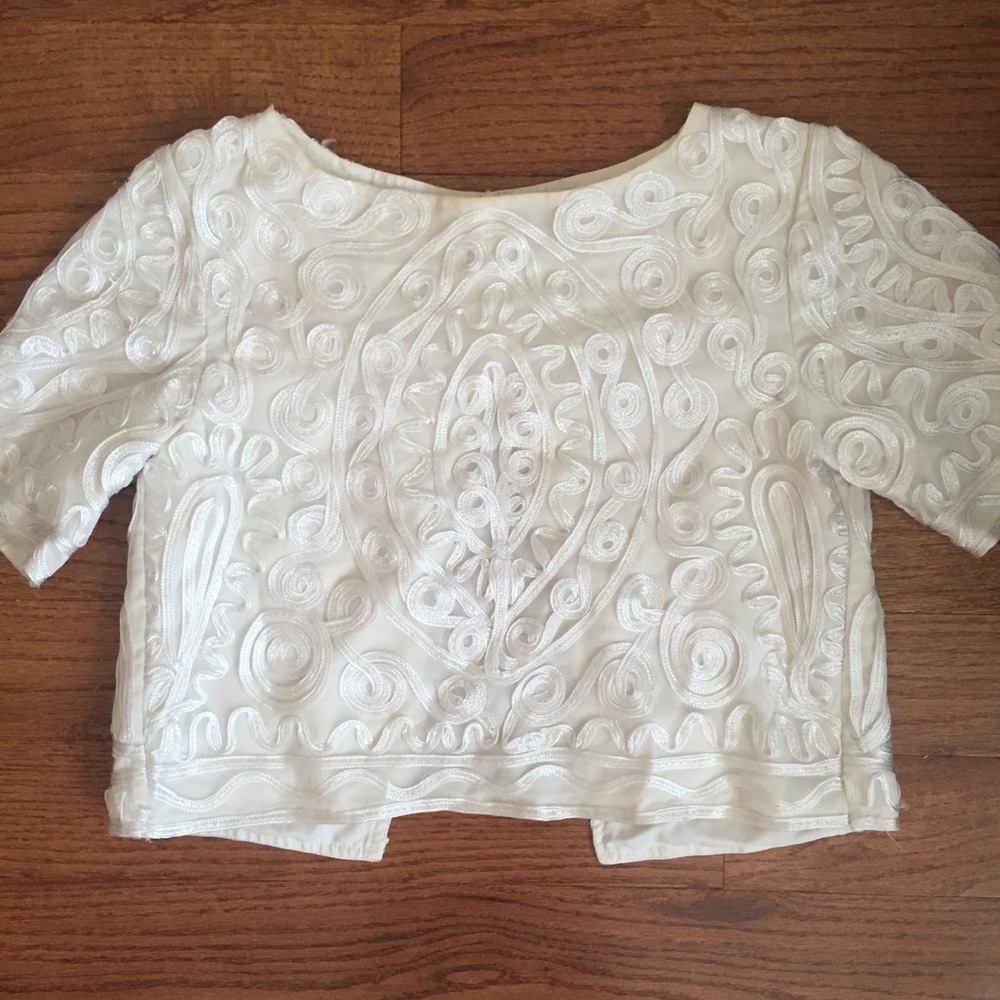 ASOS White Lace Open Back Crop Top